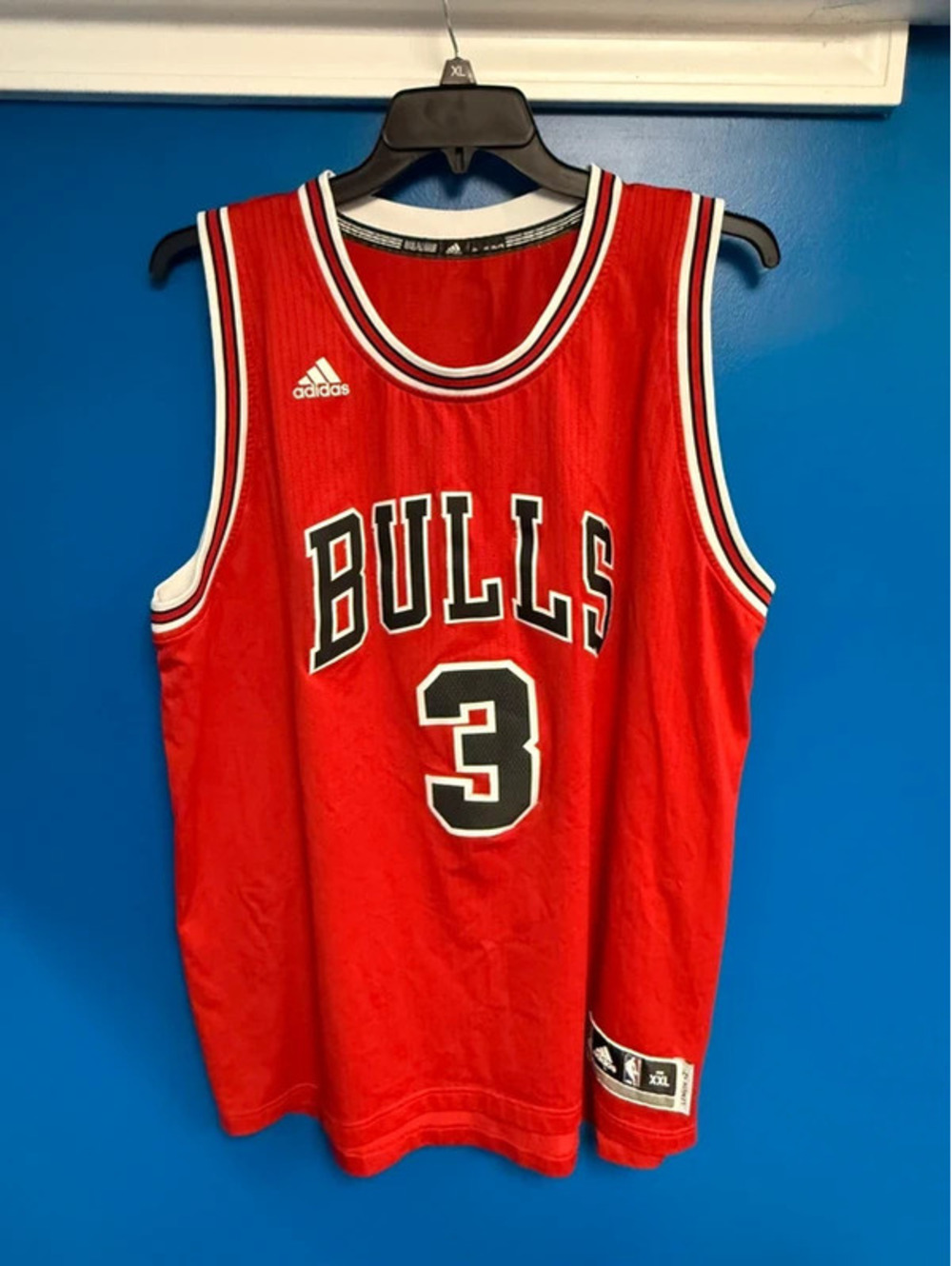 Adidas Dwyane Wade Chicago Bulls NBA Jersey Mens 2XL Red Length